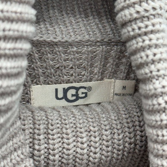 UGG Cotton Turtle Neck Short Sleeve Women's Sweater Brown - Size Medium - Picture 7 of 9